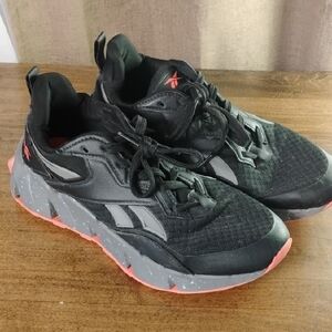 Reebok Black and Coral Athletic Shoes